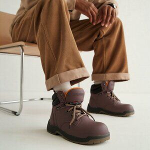 Brahma Men’s 8.5 Waterproof Steel Toe Brown Leather Work Utility Boots